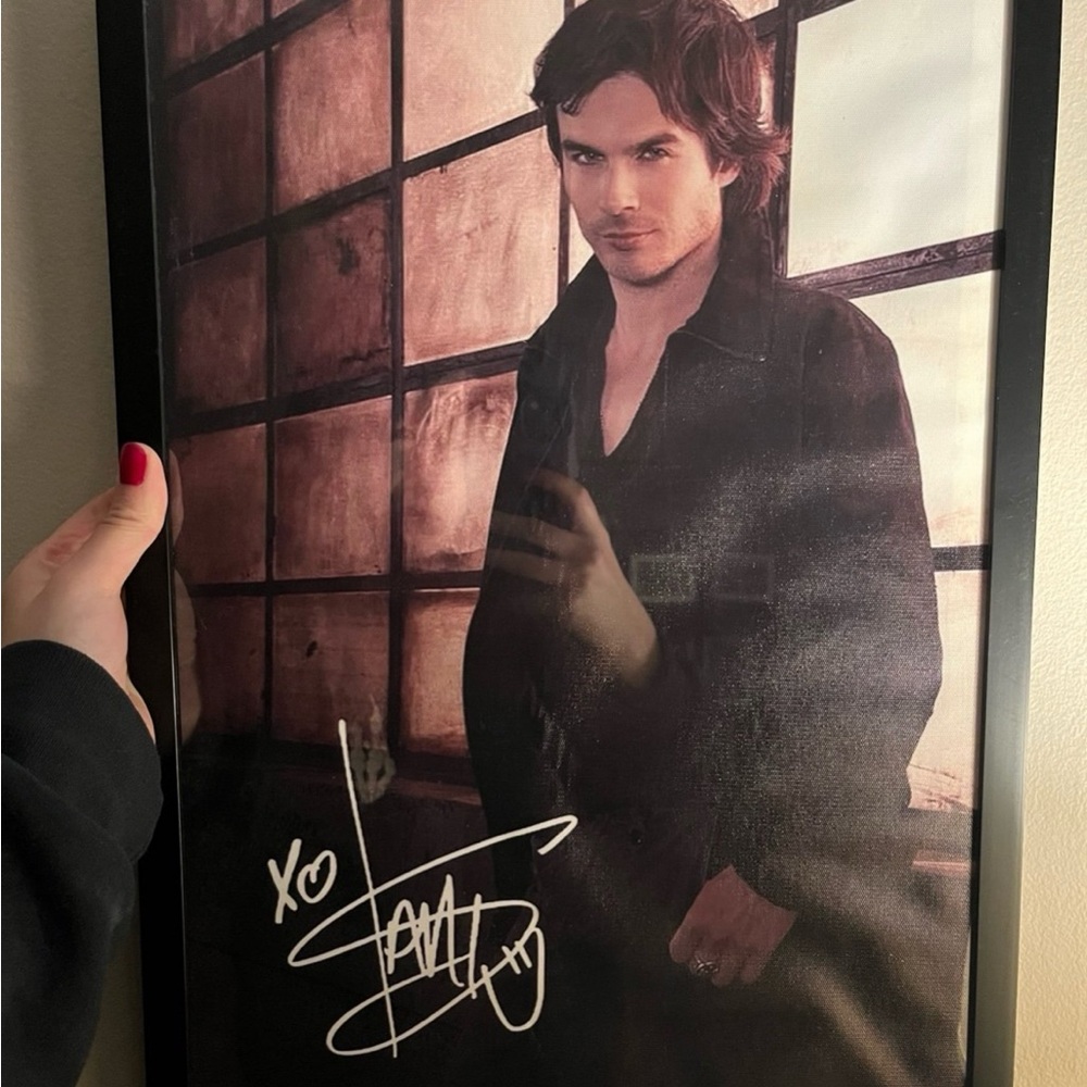 Autographed IAN SOMERHALDER Poster in Black Frame